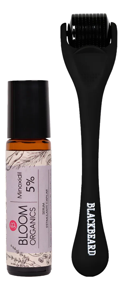 Minoxidil 5% Bloom Organics + Dermaroller Cabello Y Cejas