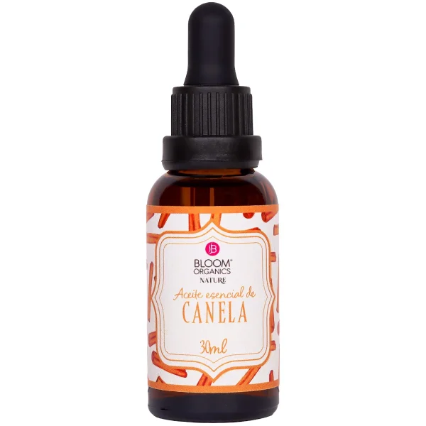 Frasco gotero ámbar de aceite esencial de canela Bloom Organics Nature, 30 ml.
