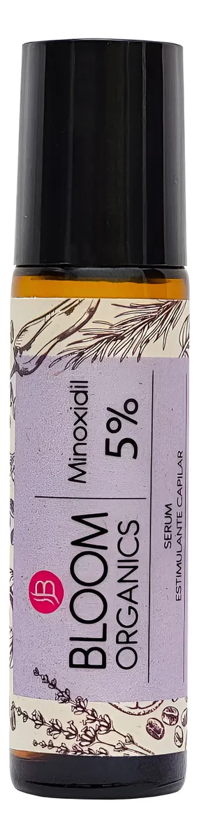 Minoxidil 5% Bloom Organics Anticaída Y Cejas Cafeína Rollon