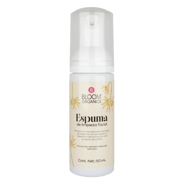 Limpiador facial en espuma Bloom Organics.