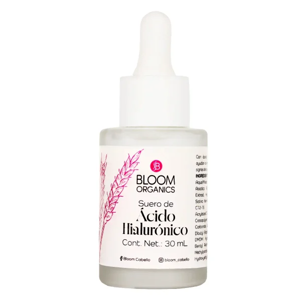 Serum facial de ácido hialurónico Bloom Organics.